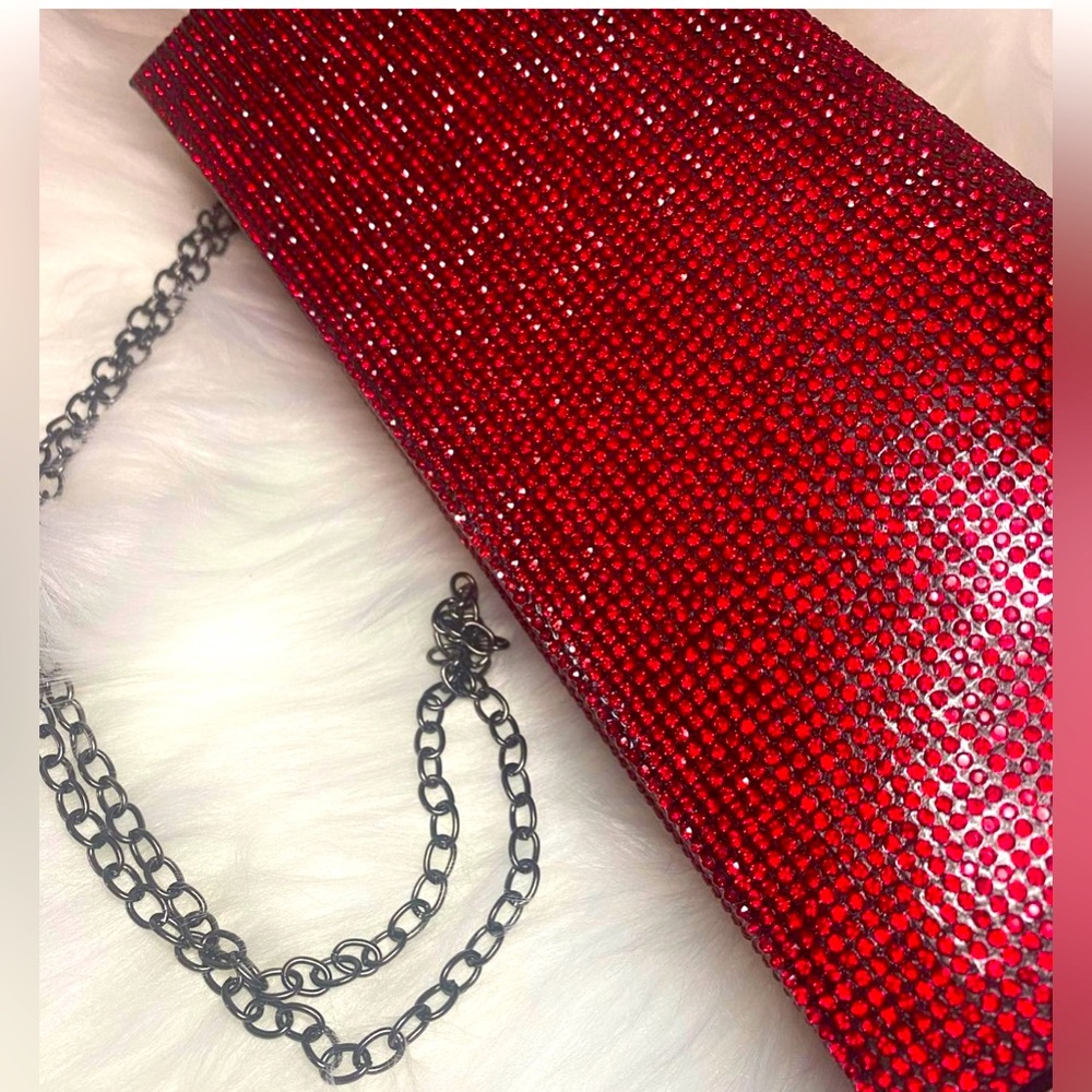 Red clutch with chain- new